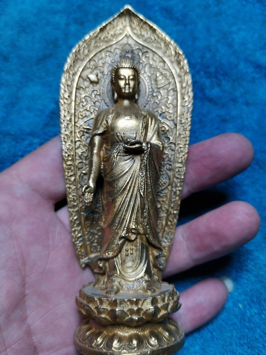 农村淘来老物件西方三圣铜佛释迦摩尼大势至，...