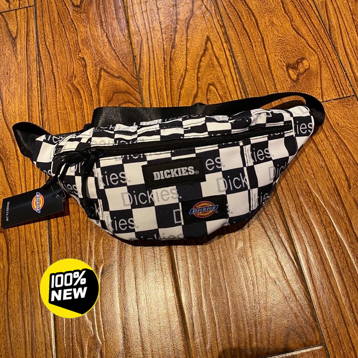 黑白棋格子运动腰包女手机包包女单肩包斜挎包...