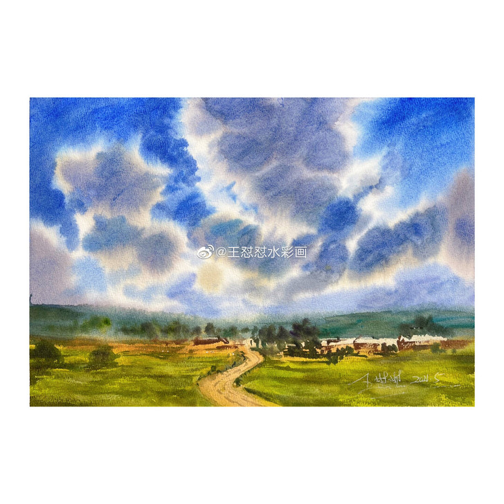 4【九宫格】8开 出售自己画的水彩画作品 ...