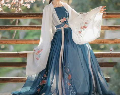 汉服女正品原创含娇重工刺绣广袖流仙裙对襟齐...