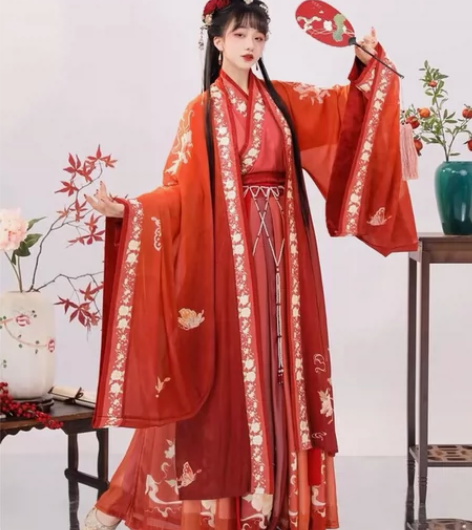 原创汉服红色 蝉佩旗舰店购入 保正 表演穿...