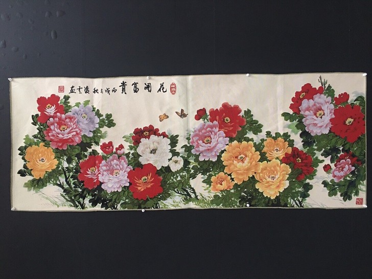 花开富贵刺绣画织布画居家客厅装饰品工艺品送...