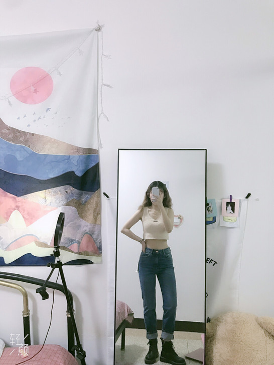 HM牛仔裤 直筒版型很显瘦修饰腿型  27...