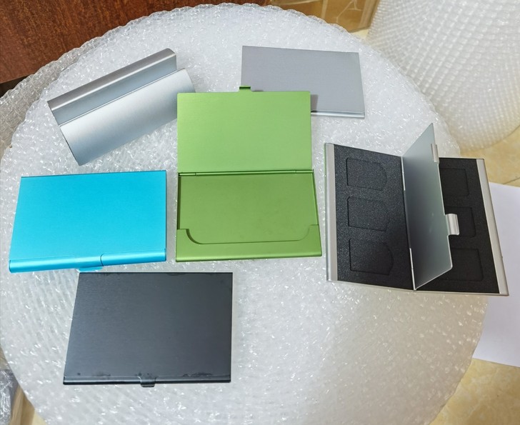 出口样品铝质名片盒 金属名片夹 薄款创意名...