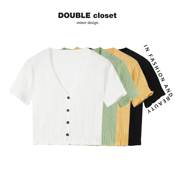 DOUBLE closet 薄款冰丝针织衫...
