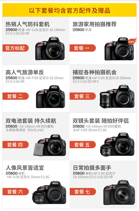 【年货价】Nikon/尼康 D5600 包...