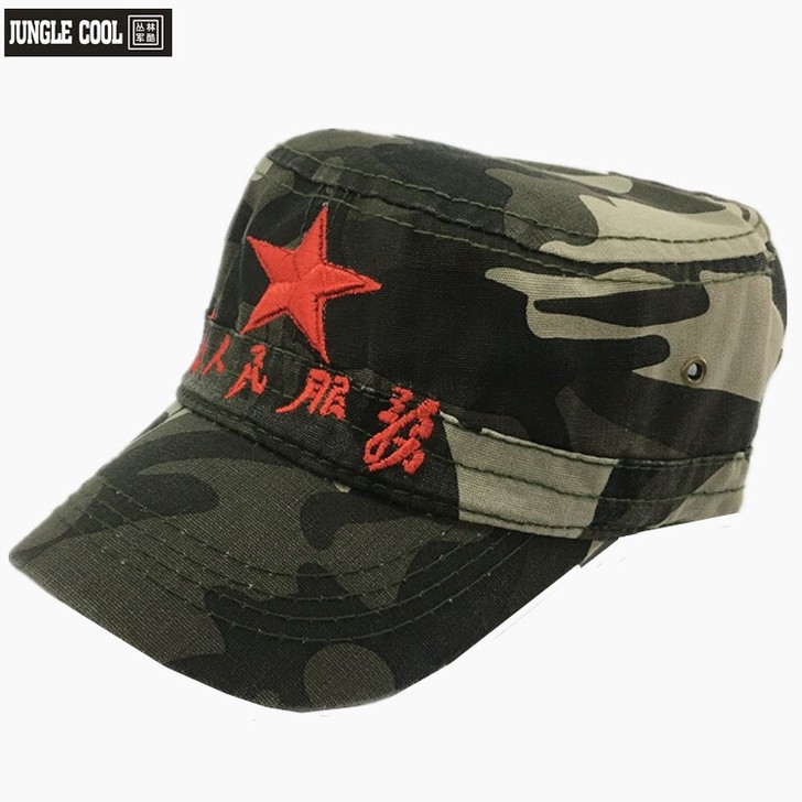 军迷平顶帽， 棉质鸭舌短詹帽子 男女式休闲...
