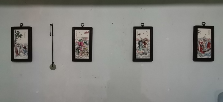 瓷板画，小挂屏四条屏，题材18罗汉屏风，不...