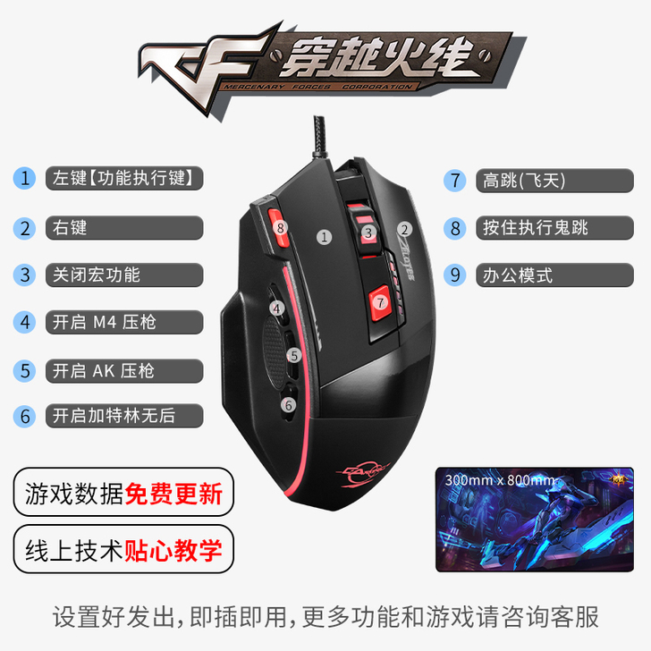 鼠标宏cf穿越火线压枪驱动游戏专用机械电竞...