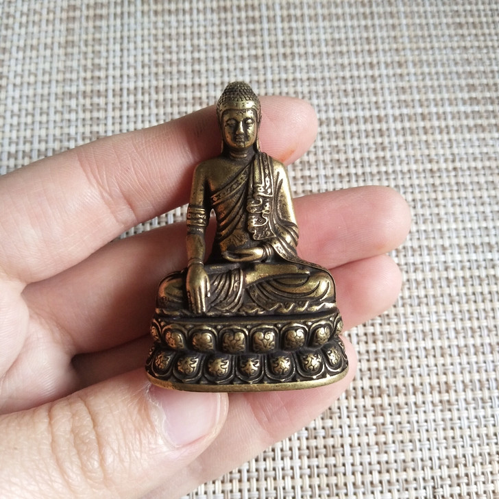 古玩古董铜佛复古黄铜寸佛佛像随身佛释迦牟尼...