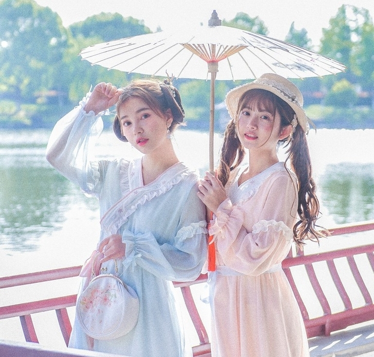 原创森女部落夏庭凉少女心仙女裙古风闺蜜装雪...