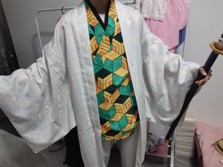 鬼灭之刃cos服锖兔日式和风队服动漫套装c...