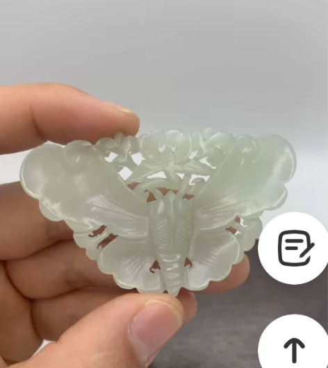 古玉老玉明清玉器和田玉蝴蝶玉佩 很舍不得出...