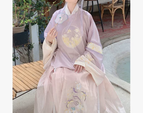 汉氧临水照花汉服女款原创马面裙明制圆领袍秋...