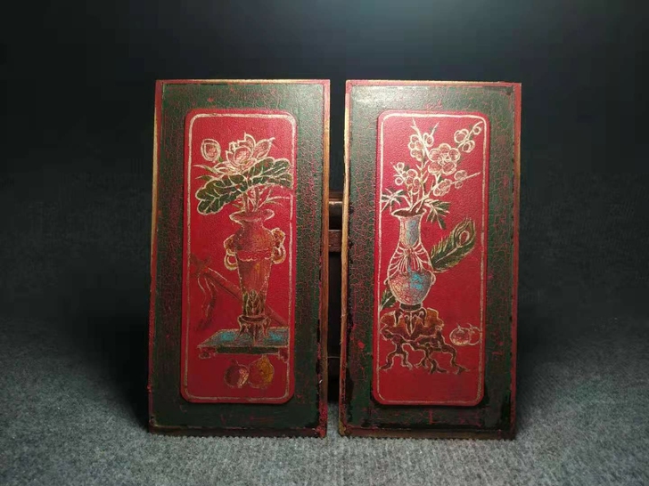 【博古】老画板老木雕老花板老摆件古董古玩老...
