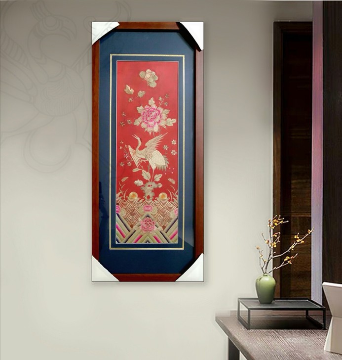 清代老刺绣 富贵贺岁图