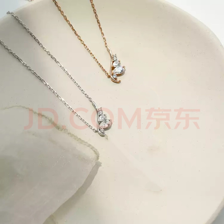 锁骨钻石项链  银色 简约款 京东入手