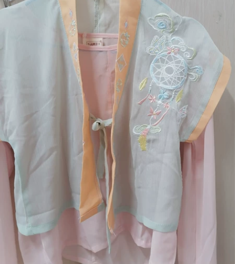 九曲阑珊原创梦蝶唐制褙子圆领短衫齐腰褶裙三...