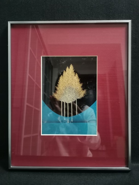 日本名家吠木正树作工艺画 壁画 ，长38....