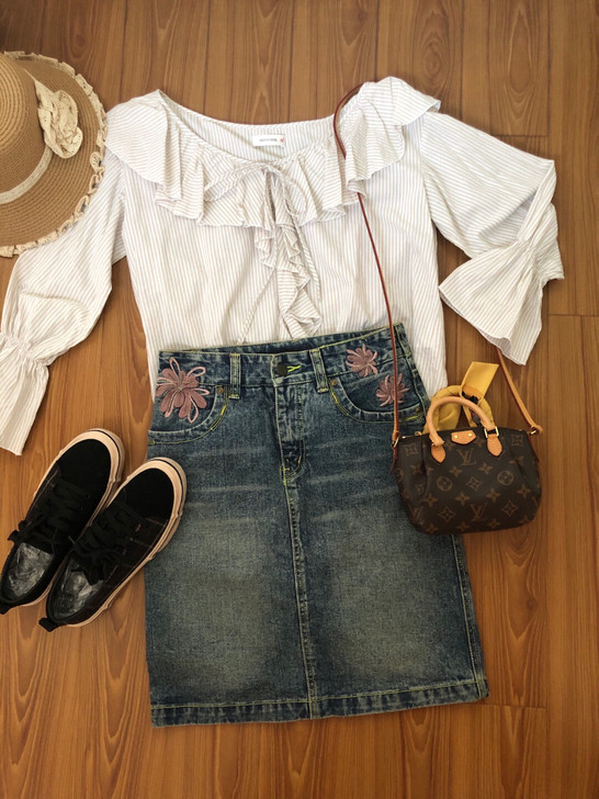 包臀磨毛磨白水洗牛仔裙a字裙短裙铅笔裙显瘦...