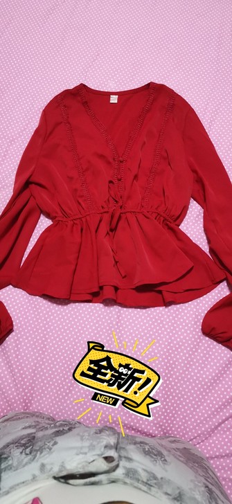 雪纺衫全新,一次没穿,面料丝滑透气,现在穿...