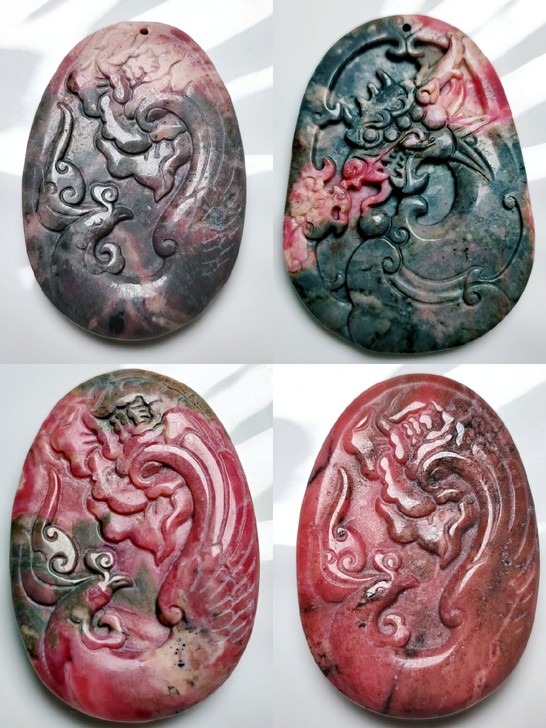 油画蔷薇辉石牌子合集（七），龙凤系列，圈图...