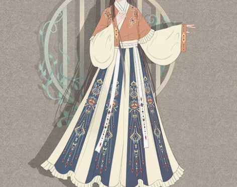 【全新,仅试穿,有吊牌】艺缕原创芙蕖汉服女...