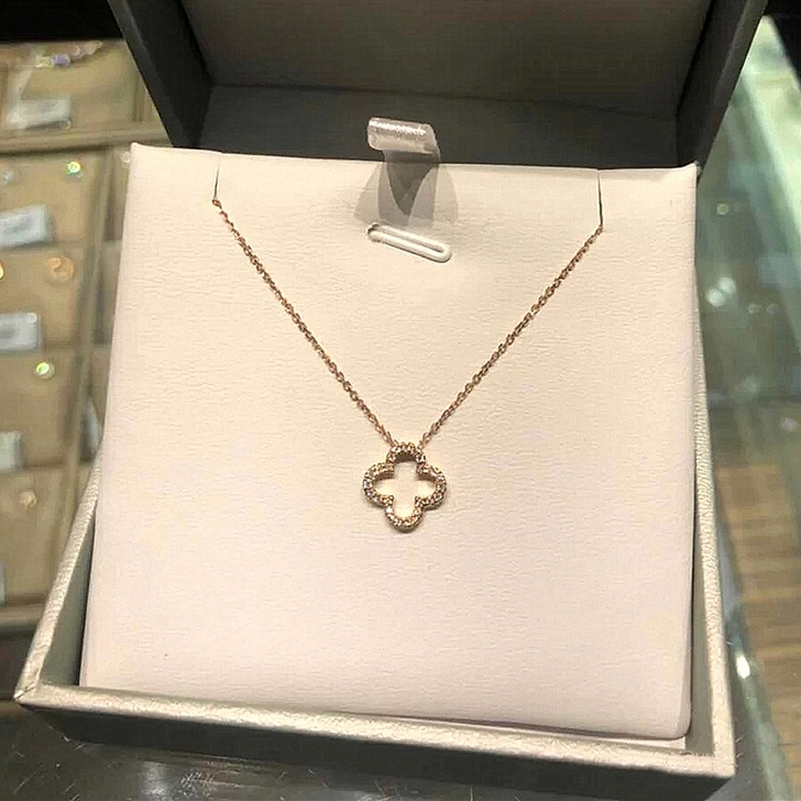 Т##amp；Chi；L钻石四叶草项链 女...