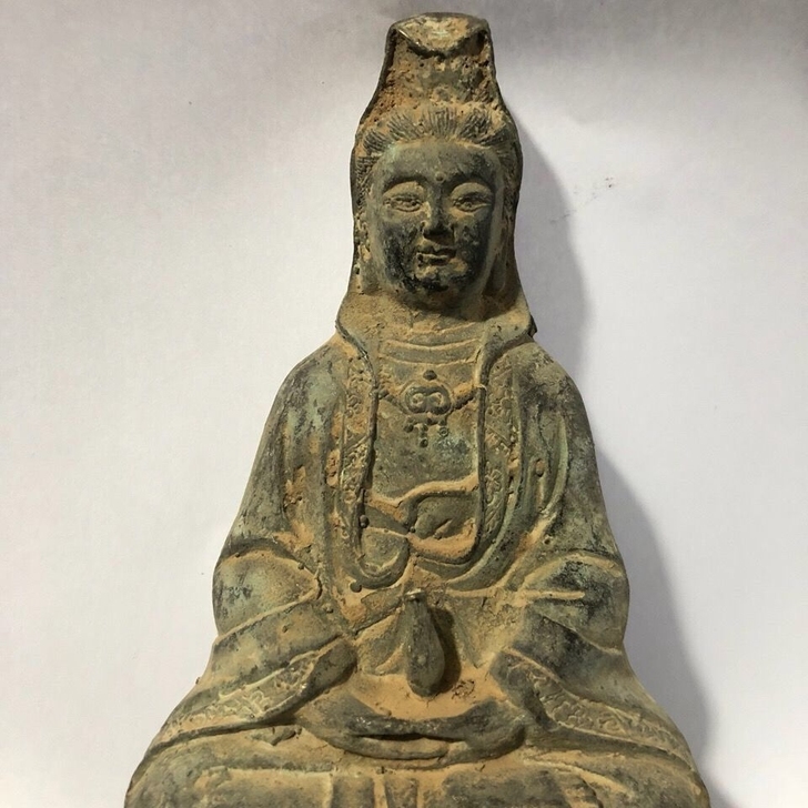 古玩铜器收藏 清乾隆年制南海观音菩萨铜佛像...