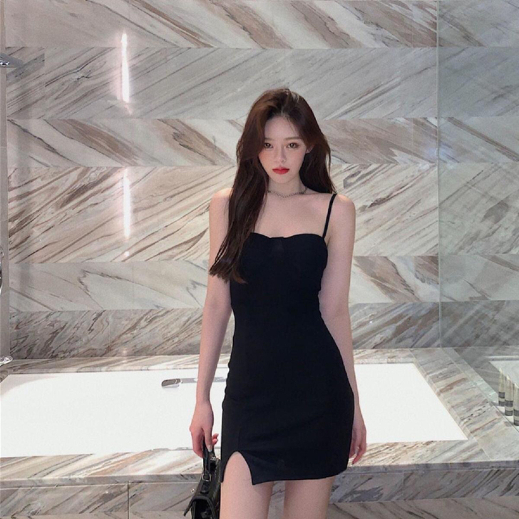 2021新款春夏季吊带显瘦连衣裙女收腰气质...