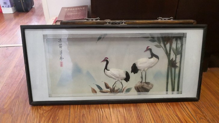 天津出老民俗物件羽毛挂画 非常有年代感的挂画