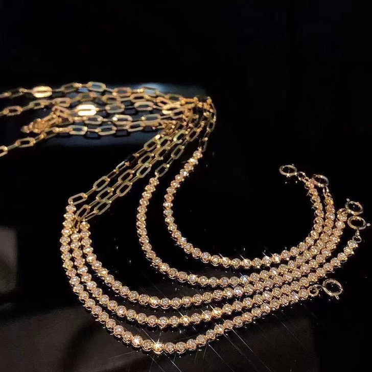 Ins风  钻石链条手链，把流行元素进行到...