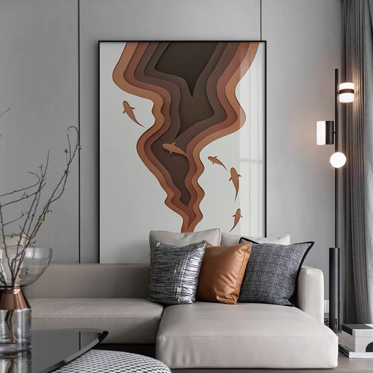 工厂直销现代抽象轻奢酒店样板房挂画入户玄关...