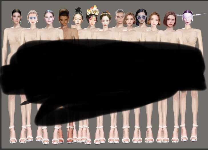 最新男模女模 PS 服装设计 人体模型 人...