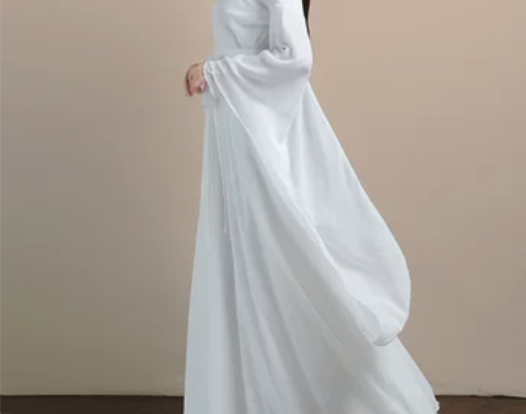 宋制汉服女白色仙裙飘逸古装古风学生舞蹈古典...