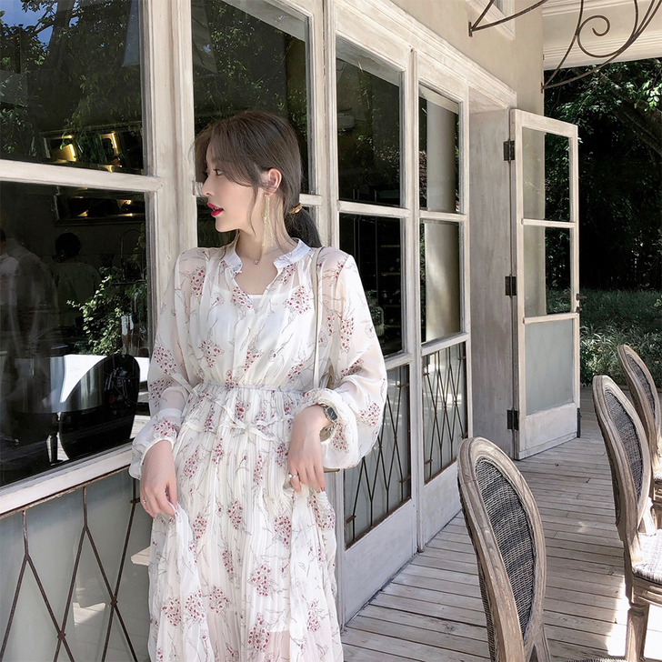 ByYou 碎花雪纺连衣裙仙女超仙201#...