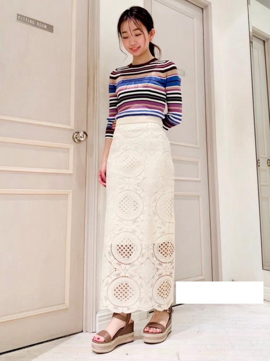 jill stuart 蕾丝镂空半身铅笔裙...