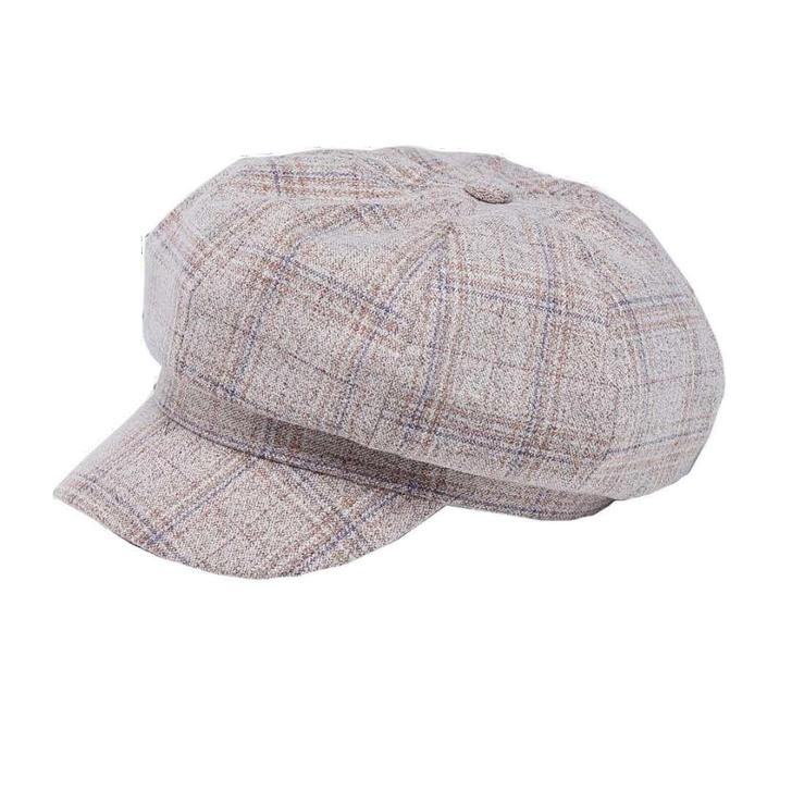 全新贝千鸟帽檐燕麦色格雷帽版型好可调节