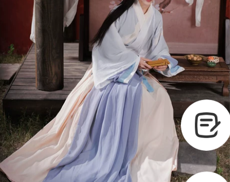 宿问汉服女正品原创白泽晋制三件套白菜交领齐...