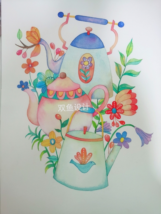 水彩画作品（临摹作品）水彩装饰画