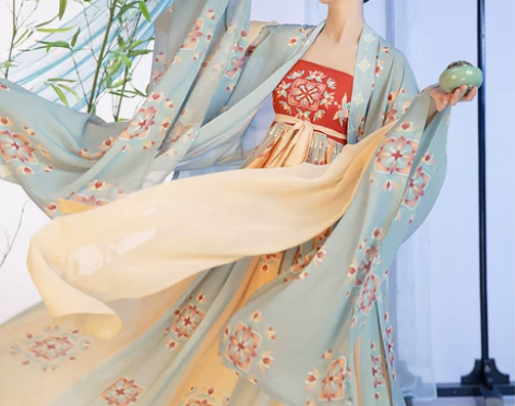 柒邑原创诃子裙【天青色】中国风唐制大袖衫非...