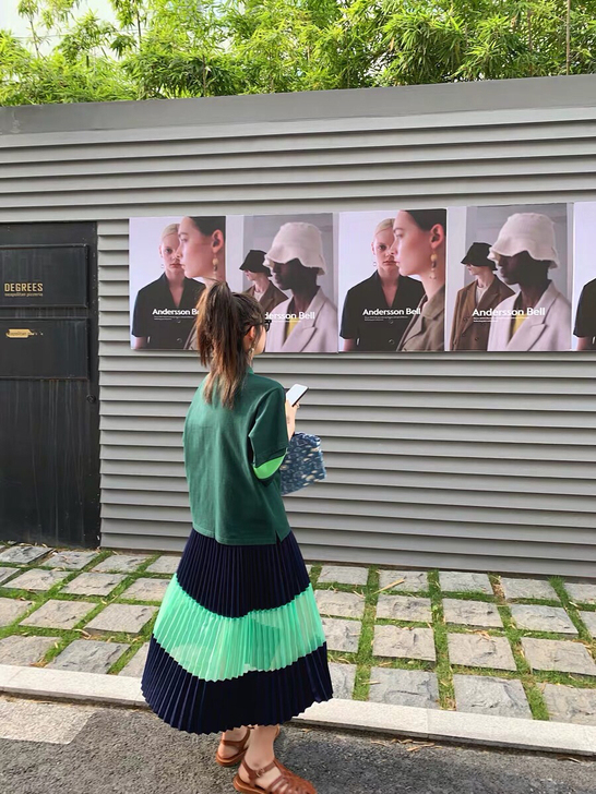 MONA 百褶裙中长款2020年夏季高腰显...