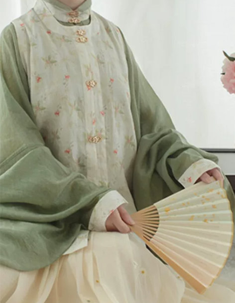 汉服北渚  苎麻明制圆领比甲竖领琵琶弓袋袖...