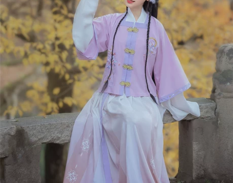 千韵岗静姝明制汉服女正品原创古装百褶裙中国...