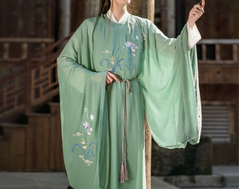 孤鲤古装汉服古风原创汉元素学生侠男圆领长袍...