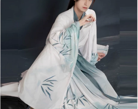 汉服男女情侣装青衣男女学生日常魏晋风交领齐...