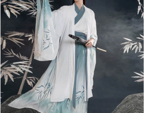 汉服男女情侣装青衣男女学生日常魏晋风交领齐...