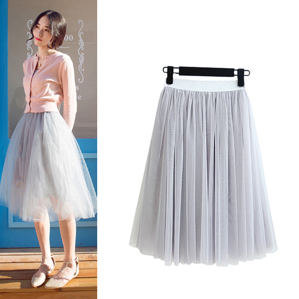 自制!仙女裙飘逸纱裙3层网纱蓬蓬裙半身裙女...