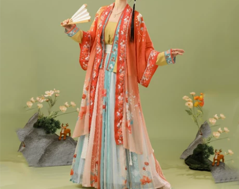 劲合汉服女中国风【半城桃色】宋制长褙子对襟...