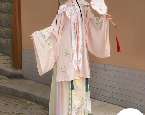 劲合明制汉服女夏松蝶之恋立领齐腰褶裙曹县汉...